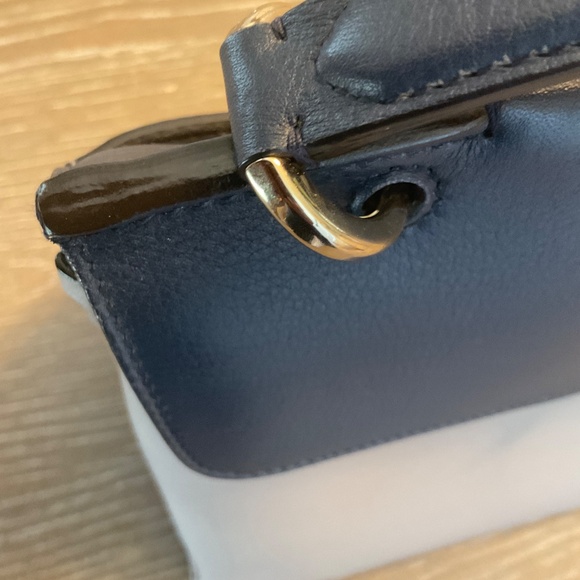Salvatore Ferragamo small leather, blue, and gray purse - Picture 8 of 9